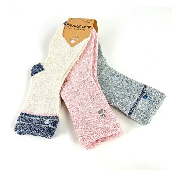 Bearpaw Women Super Soft Striped Roll-Top Slipper Socks 3 Pairs Shoe Sz 5-12 NWT - Picture 5 of 14